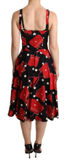 Dolce & Gabbana Black Red Bag Print A-line Mid Length Dress - Dresses