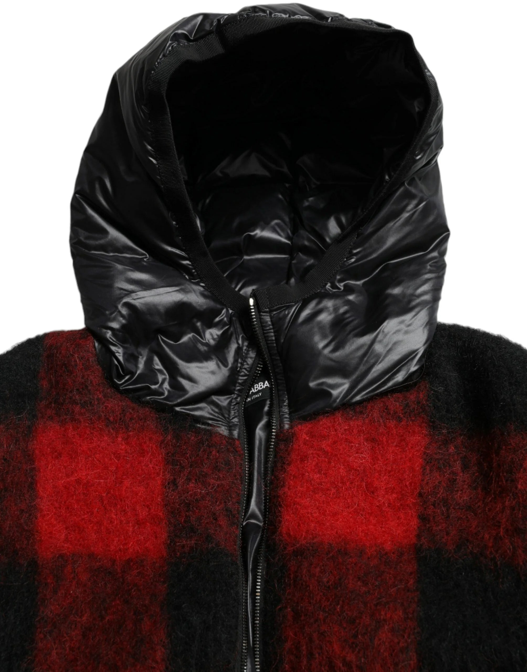 Dolce & Gabbana Black Red Buffalo Check Hooded Poncho Jacket - IT40|S - Capes