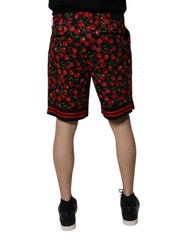 Dolce & Gabbana Black Red Cherry Print Bermuda Cotton Shorts - IT48 | M - Bermudas