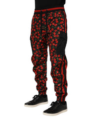 Dolce & Gabbana Black Red Cherry Print Men Sweatpants Pants - IT48 | M - Joggers