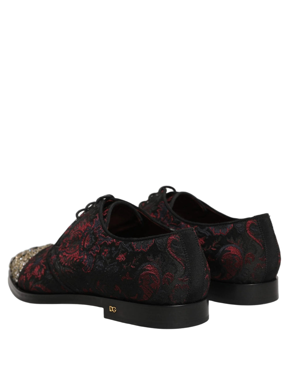 Dolce & Gabbana Black Red Embellished Derby Dress Formal Shoes - EU44/US11