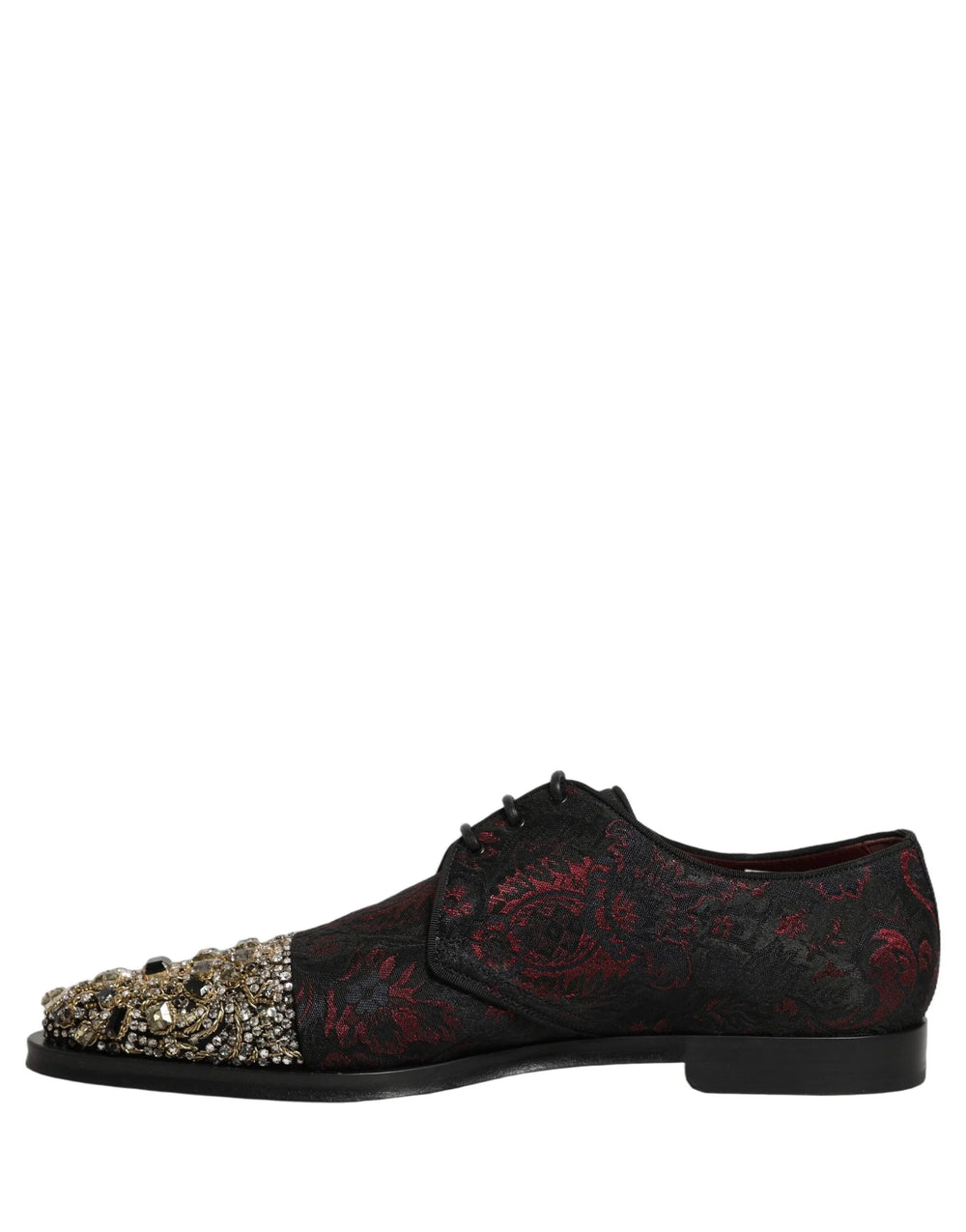 Dolce & Gabbana Black Red Embellished Derby Dress Formal Shoes - EU44/US11