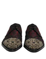 Dolce & Gabbana Black Red Embellished Derby Dress Formal Shoes - EU44/US11