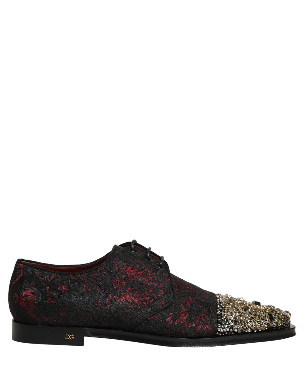 Dolce & Gabbana Black Red Embellished Derby Dress Formal Shoes - EU44/US11