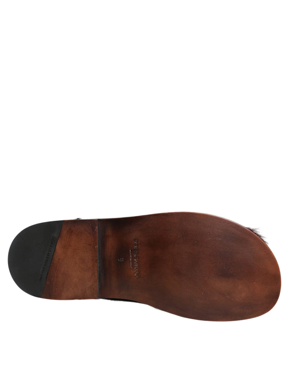 Dolce & Gabbana Black Red Gazelle Hair Leather Sandals Shoes - EU43/US10 - Sandals