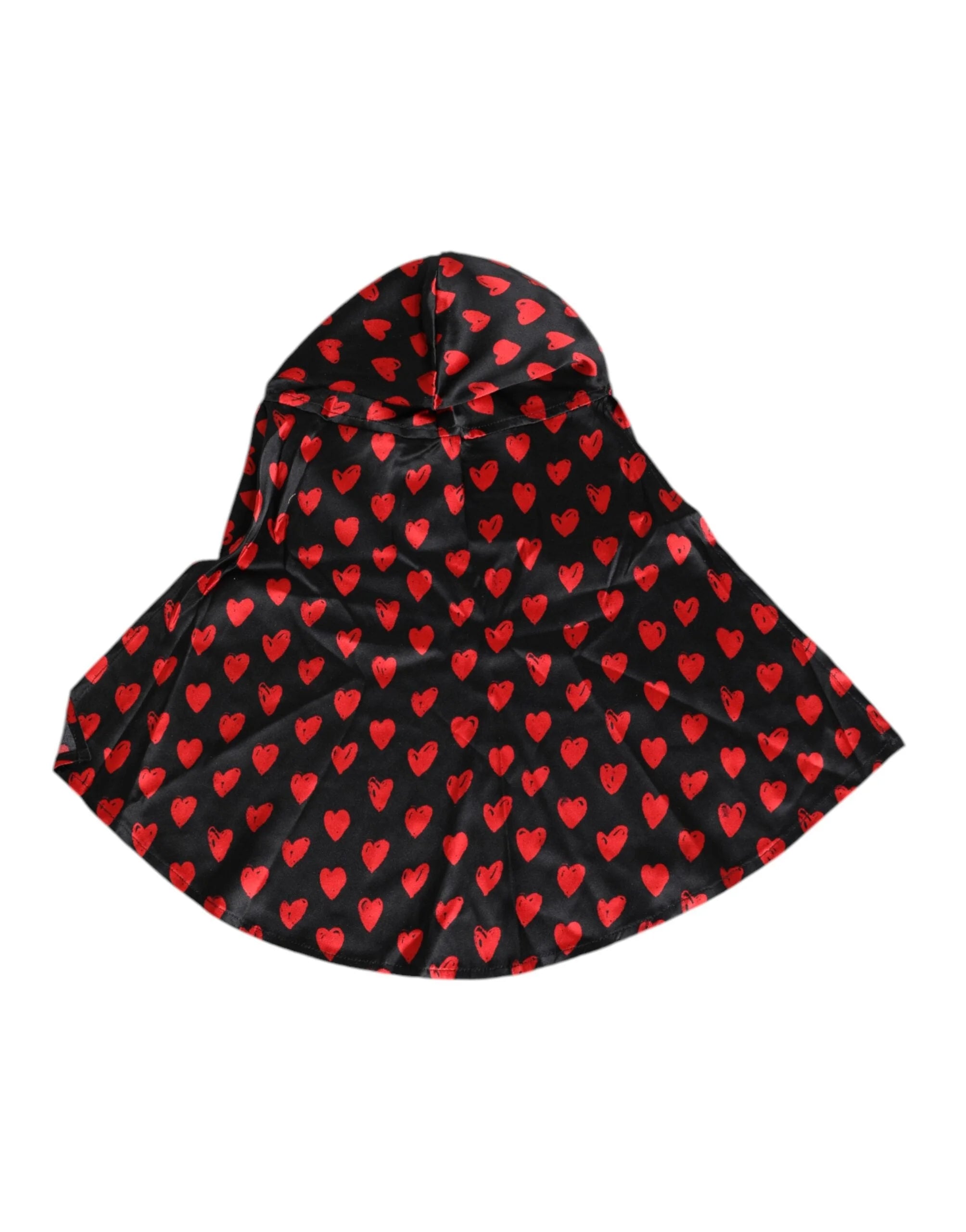 Dolce & Gabbana Black Red Hearts Polyester Hat - 57 cm|S - Sun Hats