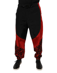 Dolce & Gabbana Black Red Leopard Jogger Sweatpants Pants - Joggers