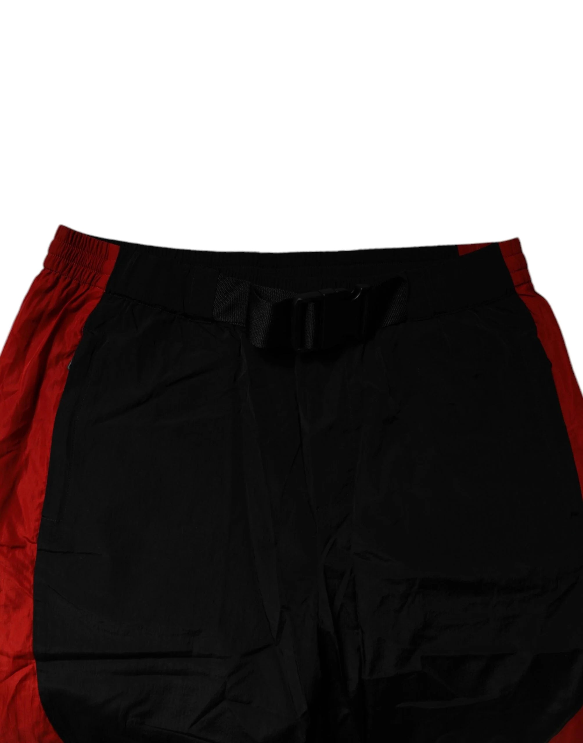 Dolce & Gabbana Black Red Leopard Print Nylon Jogger Pants - IT50 | L - Joggers