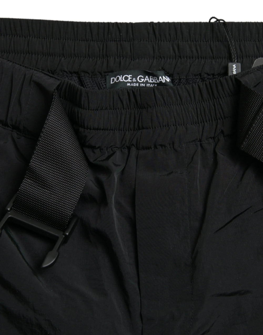 Dolce & Gabbana Black Red Leopard Print Nylon Jogger Pants - Joggers