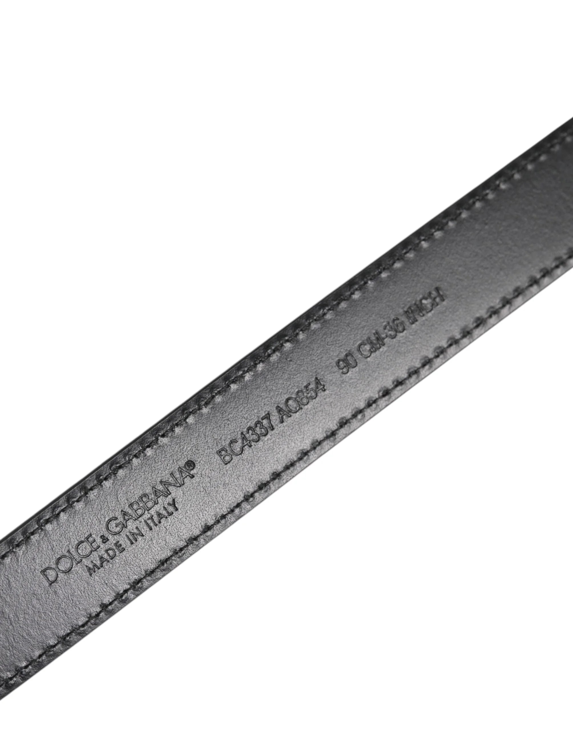 Dolce & Gabbana Black Red Leopard Silver Metal Buckle Belt - Belts