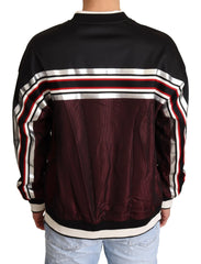 Dolce & Gabbana Black Red Mesh Sport Pullover Crewneck Sweater - Sweaters