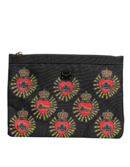 Dolce & Gabbana Black Red Nylon Sacred Heart Clutch Pouch Bag - Clutch Bags