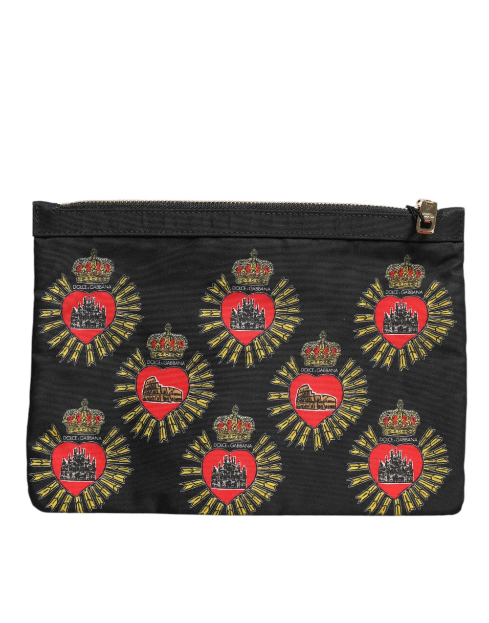 Dolce & Gabbana Black Red Nylon Sacred Heart Clutch Pouch Bag - Clutch Bags