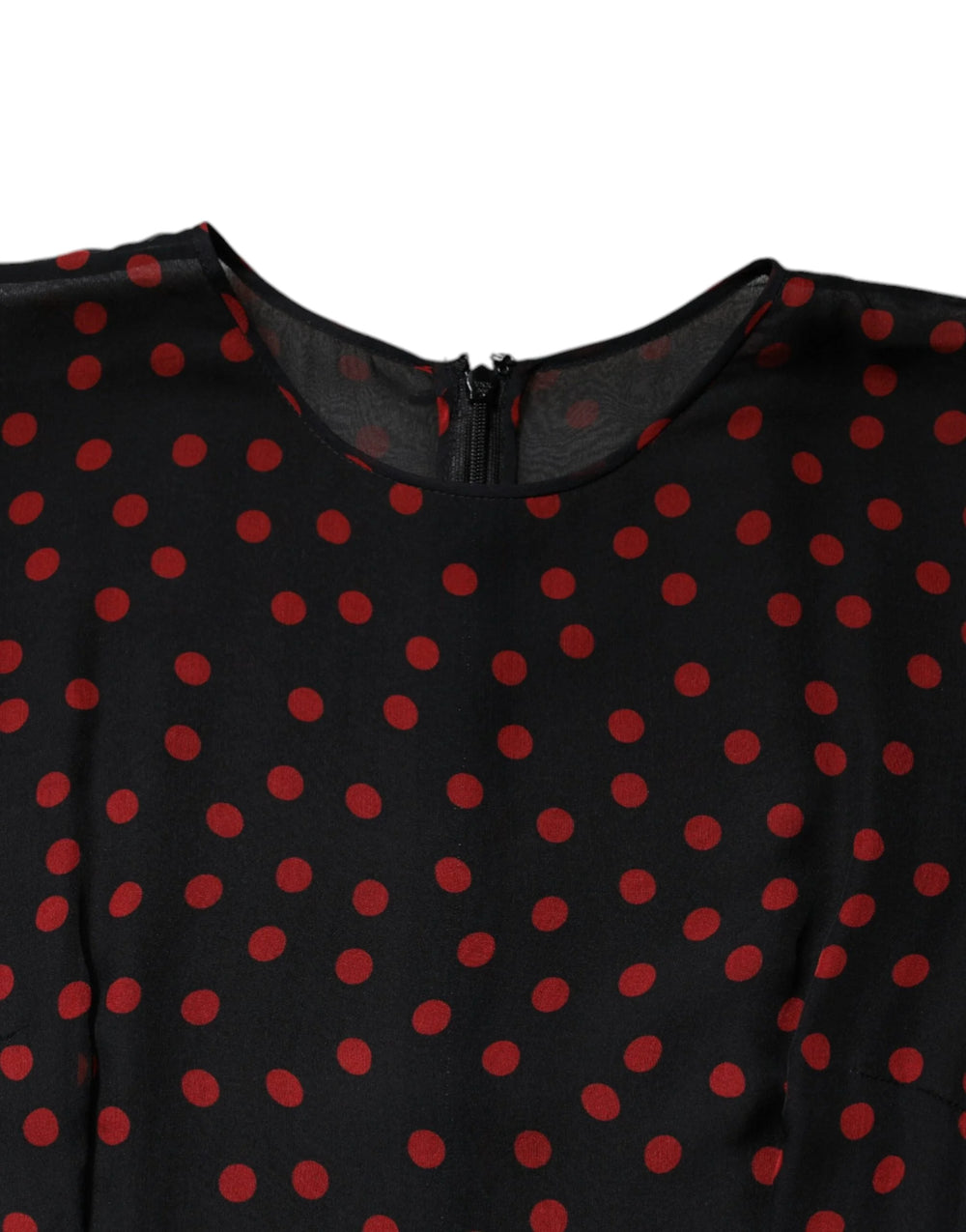 Dolce & Gabbana Black Red Polka Dot Silk Layered Midi Dress - IT40|S - Dresses