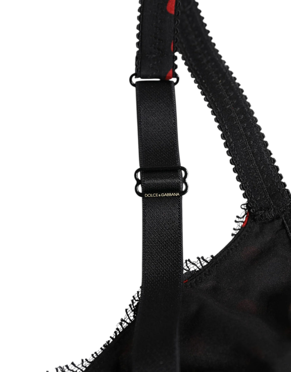 Dolce & Gabbana Black Red Polka Dot Underwired Balconette Underwear - Bras