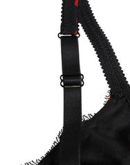 Dolce & Gabbana Black Red Polka Dot Underwired Balconette Underwear - Bras