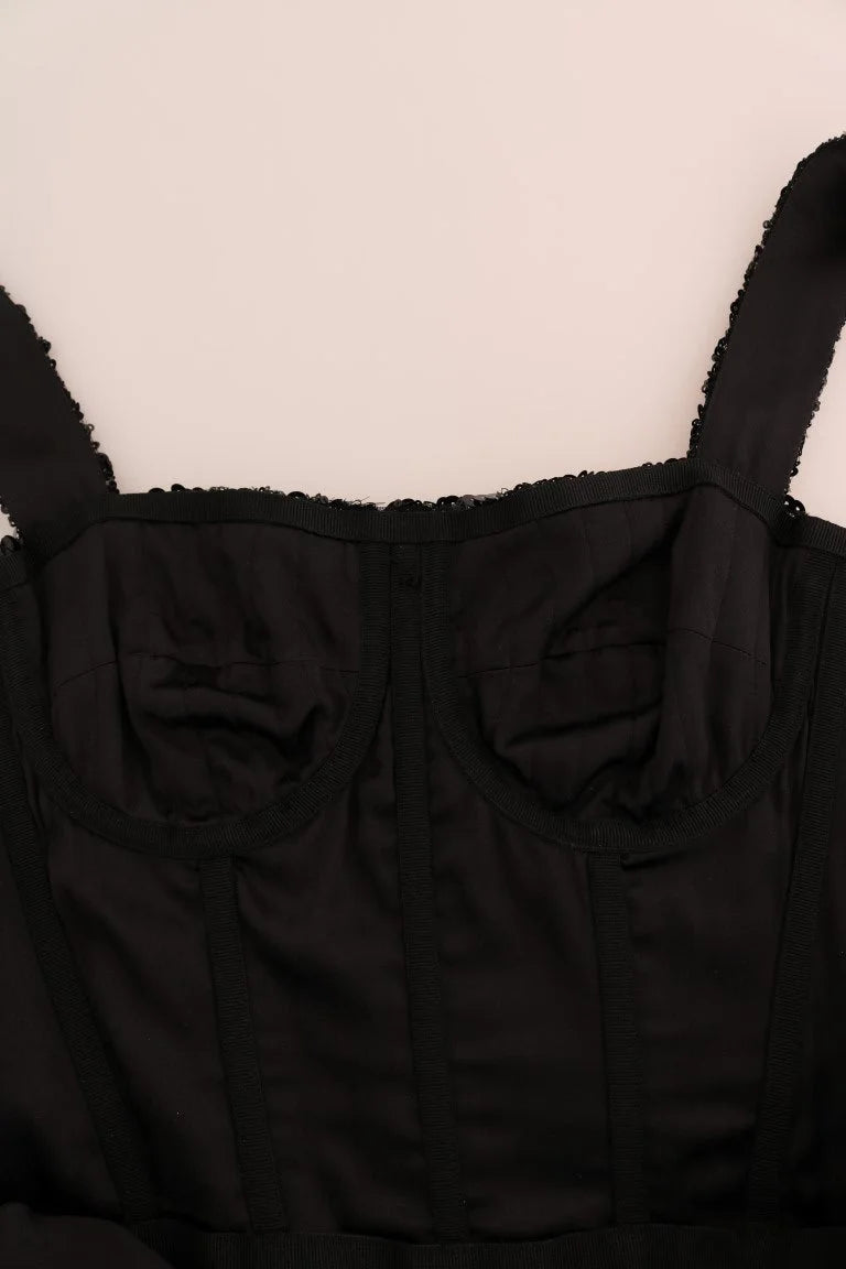 Dolce & Gabbana Black Red Polka Sequined Shift Dress - IT40|S - Dresses