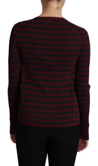 Dolce & Gabbana Black Red Striped Viscose Cardigan Sweater - IT38|XS - Cardigans