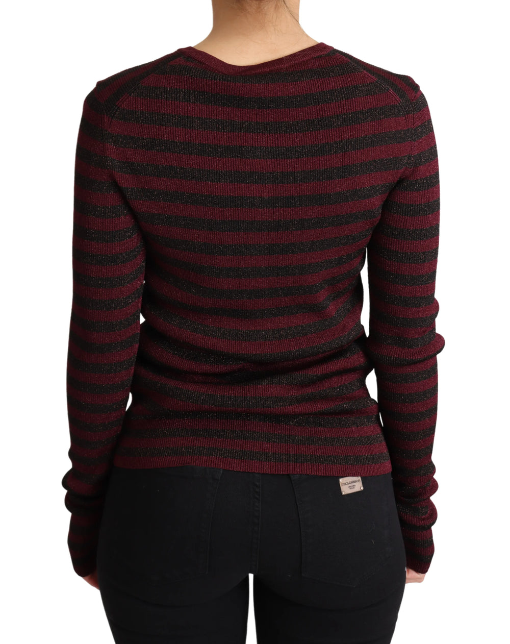 Dolce & Gabbana Black Red Striped Viscose Cardigan Sweater - IT38|XS - Cardigans
