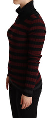Dolce & Gabbana Black Red Striped Wool Pullover Sweater - IT40|S - Sweaters