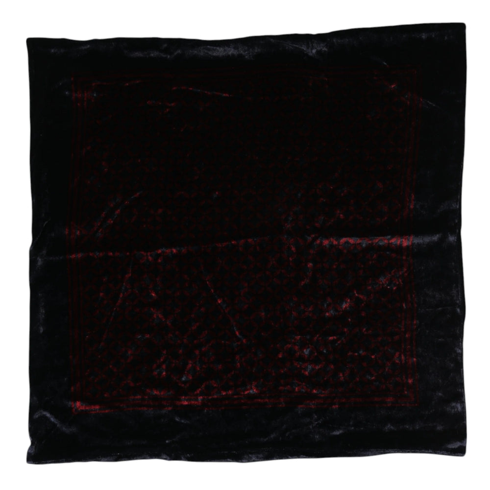 Dolce & Gabbana Black Red Viscose Square Men Foulard Scarf - Scarves & Shawls