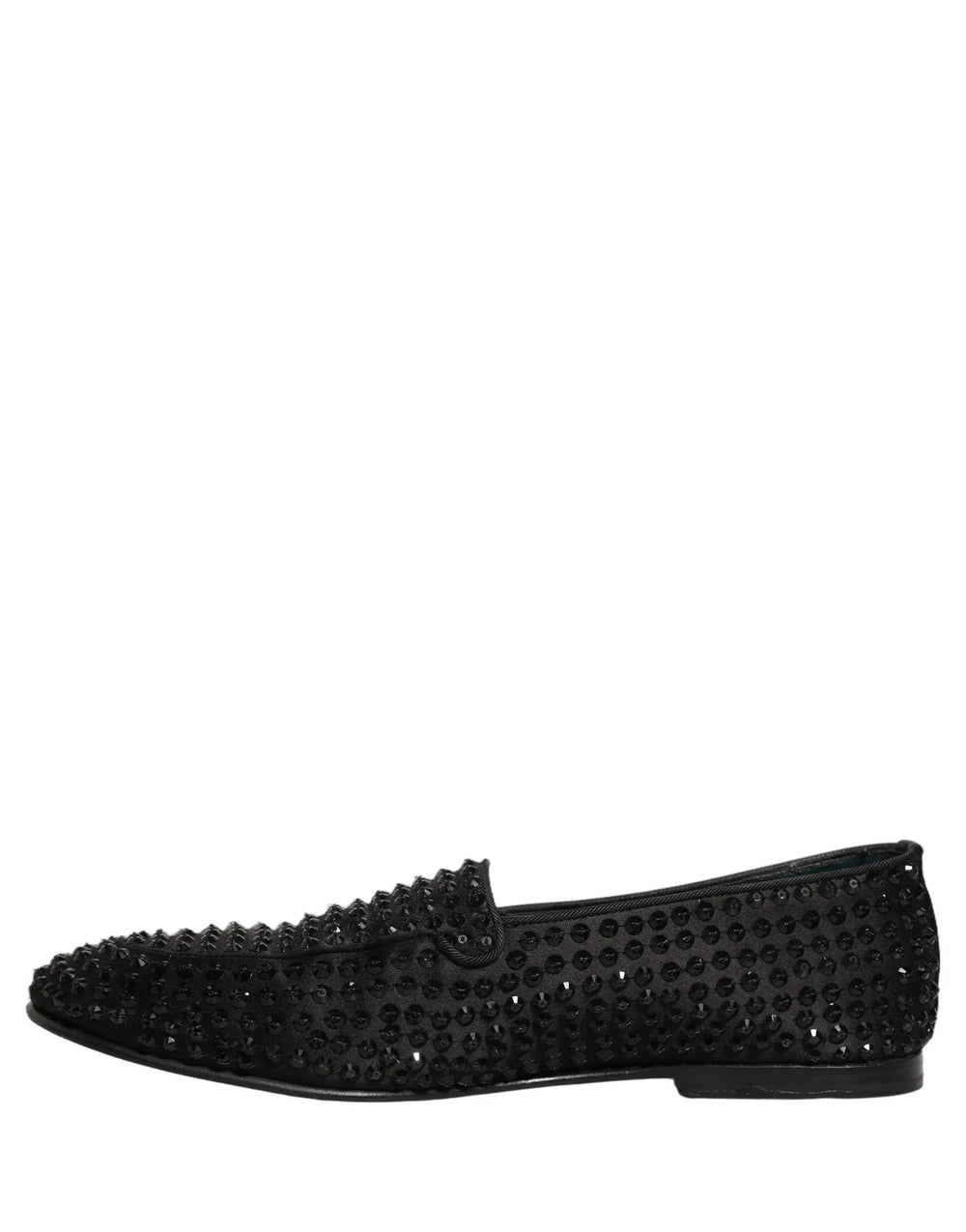 Dolce & Gabbana Black Rhinestone Embellished Loafers Shoes - EU43/US10