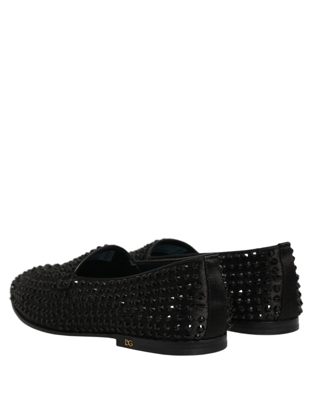 Dolce & Gabbana Black Rhinestone Embellished Loafers Shoes - EU43/US10