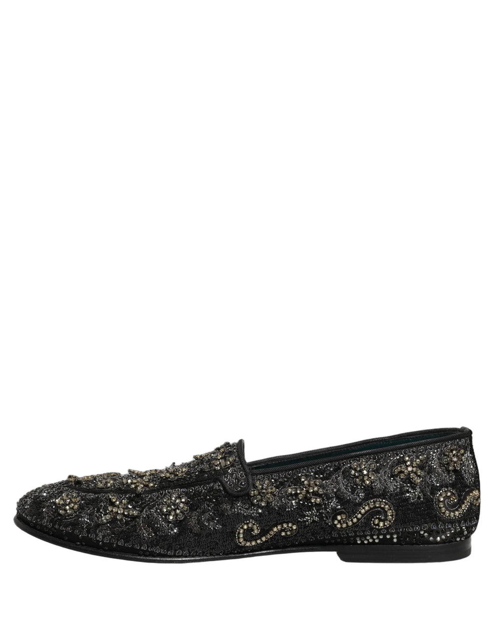 Dolce & Gabbana Mocassini Neri con Cristalli - EU43/US10