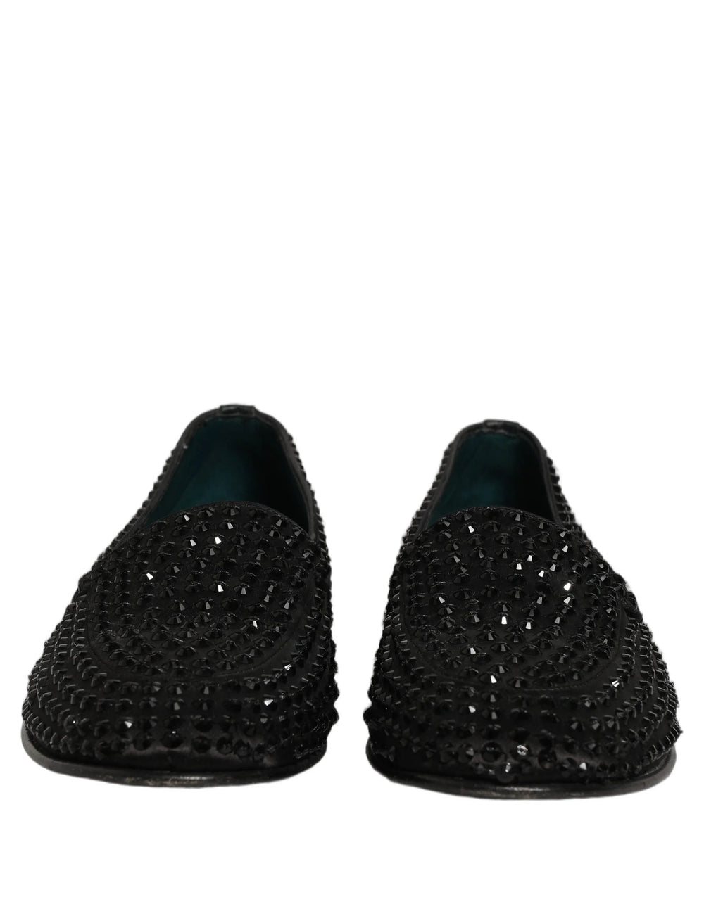 Dolce & Gabbana Black Rhinestone Embellished Loafers Shoes - EU43/US10