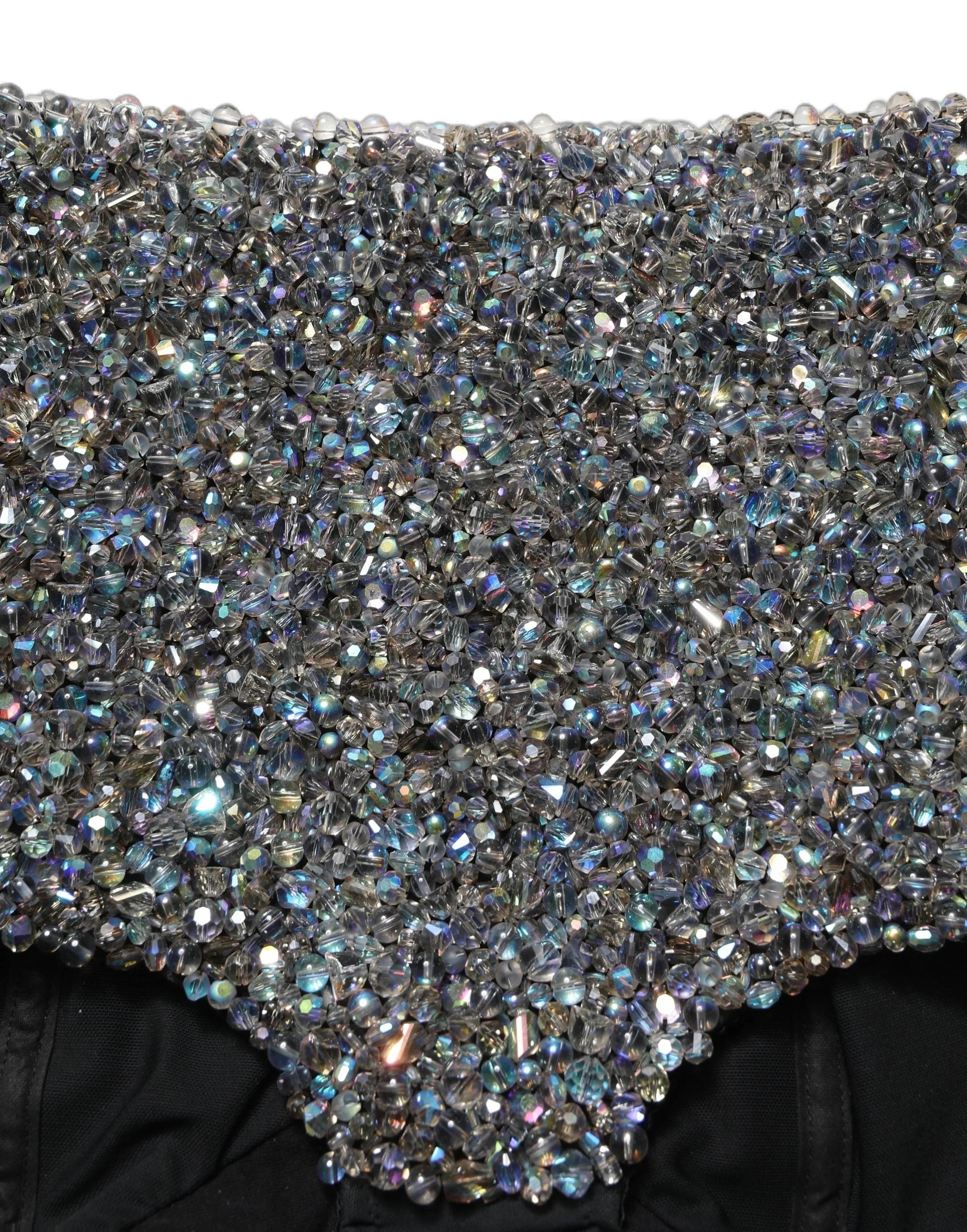 Dolce & Gabbana Black Rhinestone High Waist Hotpants Shorts - IT38 | XS