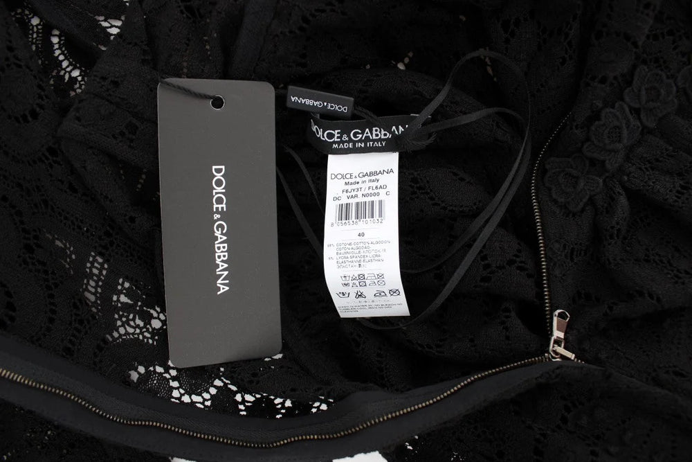 Dolce & Gabbana Black Ricamo Knitted Full Length Maxi Dress - IT40|S - Dresses