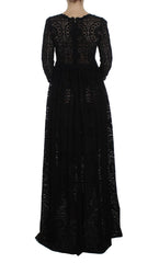 Dolce & Gabbana Black Ricamo Knitted Full Length Maxi Dress - IT40|S - Dresses