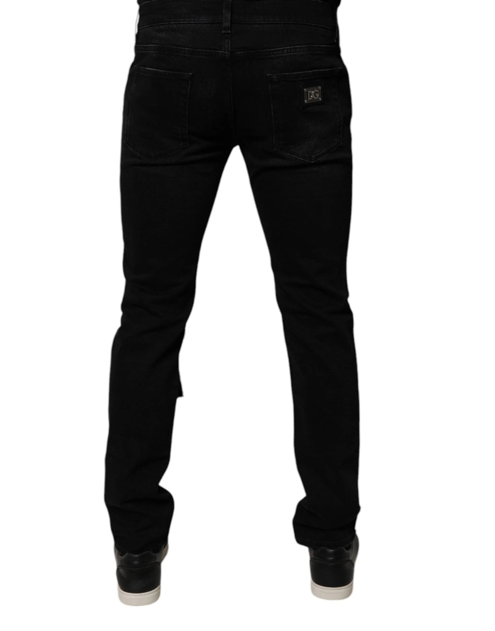 Dolce & Gabbana Black Ripped Cotton Skinny Men Denim Jeans - IT50 | L