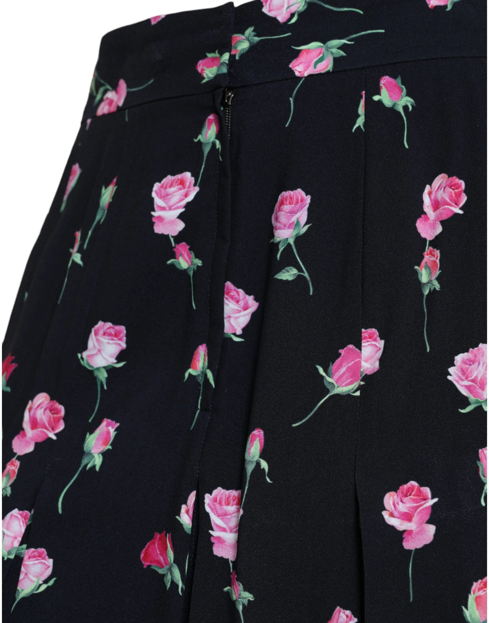 Dolce & Gabbana Black Rose High Waist A-line Knee Length Skirt - IT40|S - Skirts