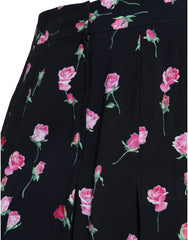 Dolce & Gabbana Black Rose High Waist A-line Knee Length Skirt - IT40|S - Skirts