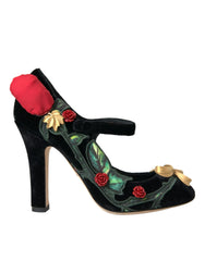 Dolce & Gabbana Black Roses Crystal Brooch Mary Jane Shoes - EU36/US5.5 - Heels