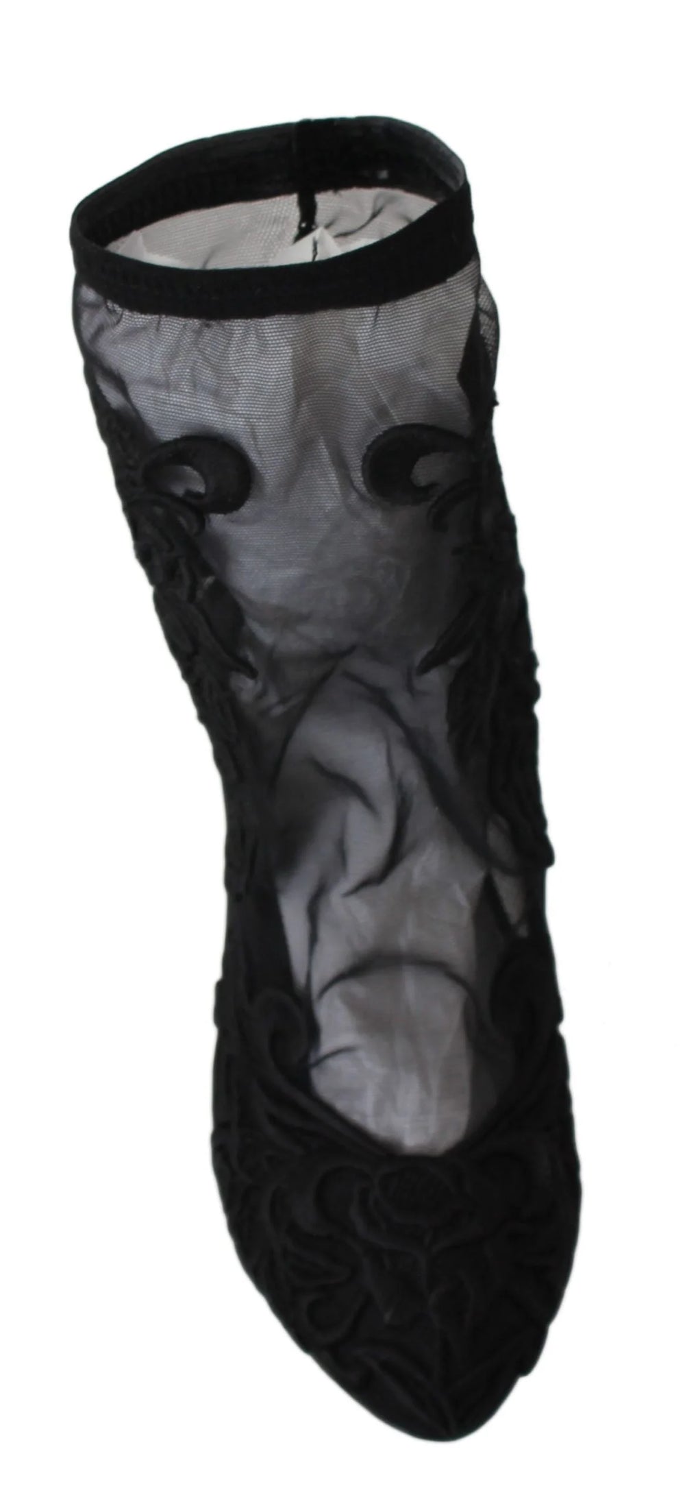 Dolce & Gabbana Black Roses Stilettos Booties Socks Shoes - EU39/US8.5 - Boots