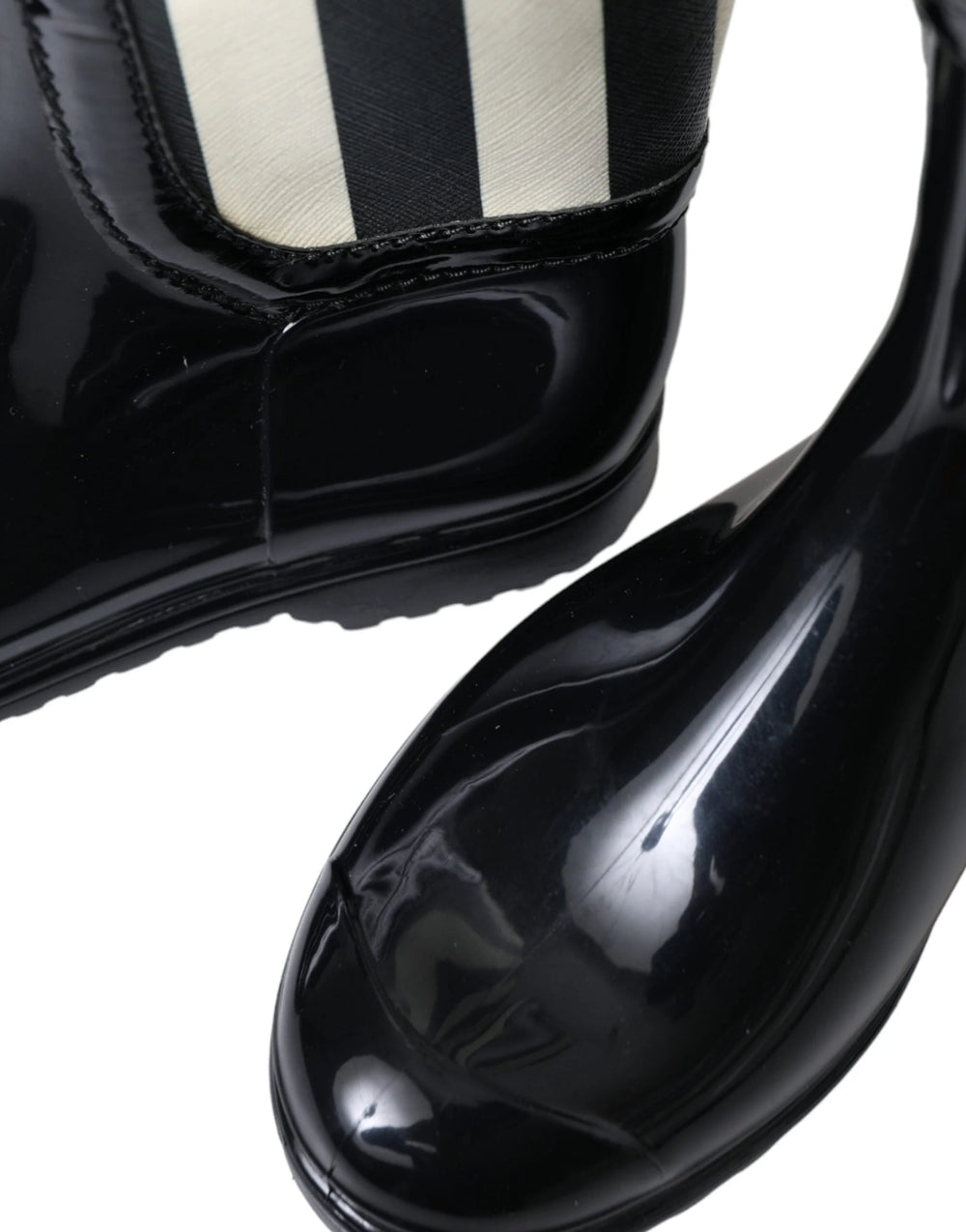 Dolce & Gabbana Black Rubber Knee High Flat Boots Shoes - EU35/US4.5 - Boots