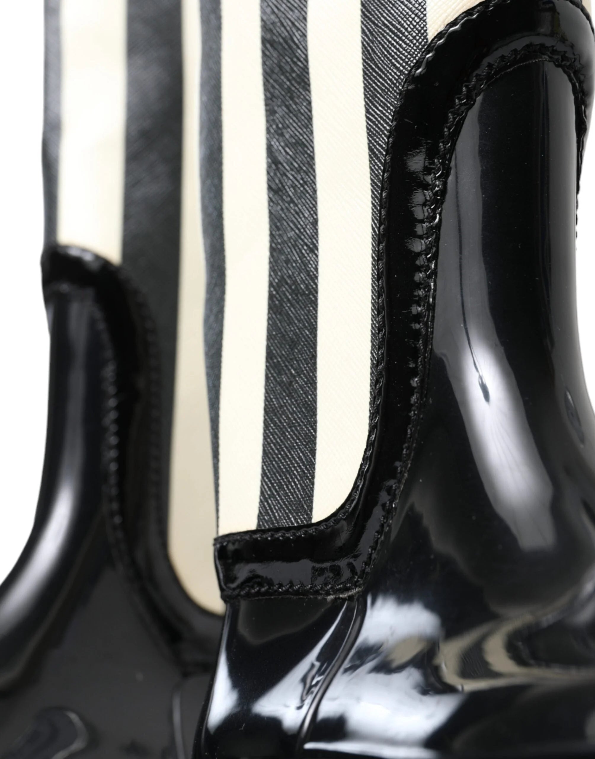 Dolce & Gabbana Black Rubber Knee High Flat Boots Shoes - EU35/US4.5 - Boots