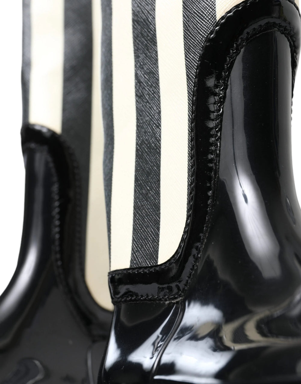 Dolce & Gabbana Black Rubber Knee High Flat Boots Shoes - EU35/US4.5 - Boots