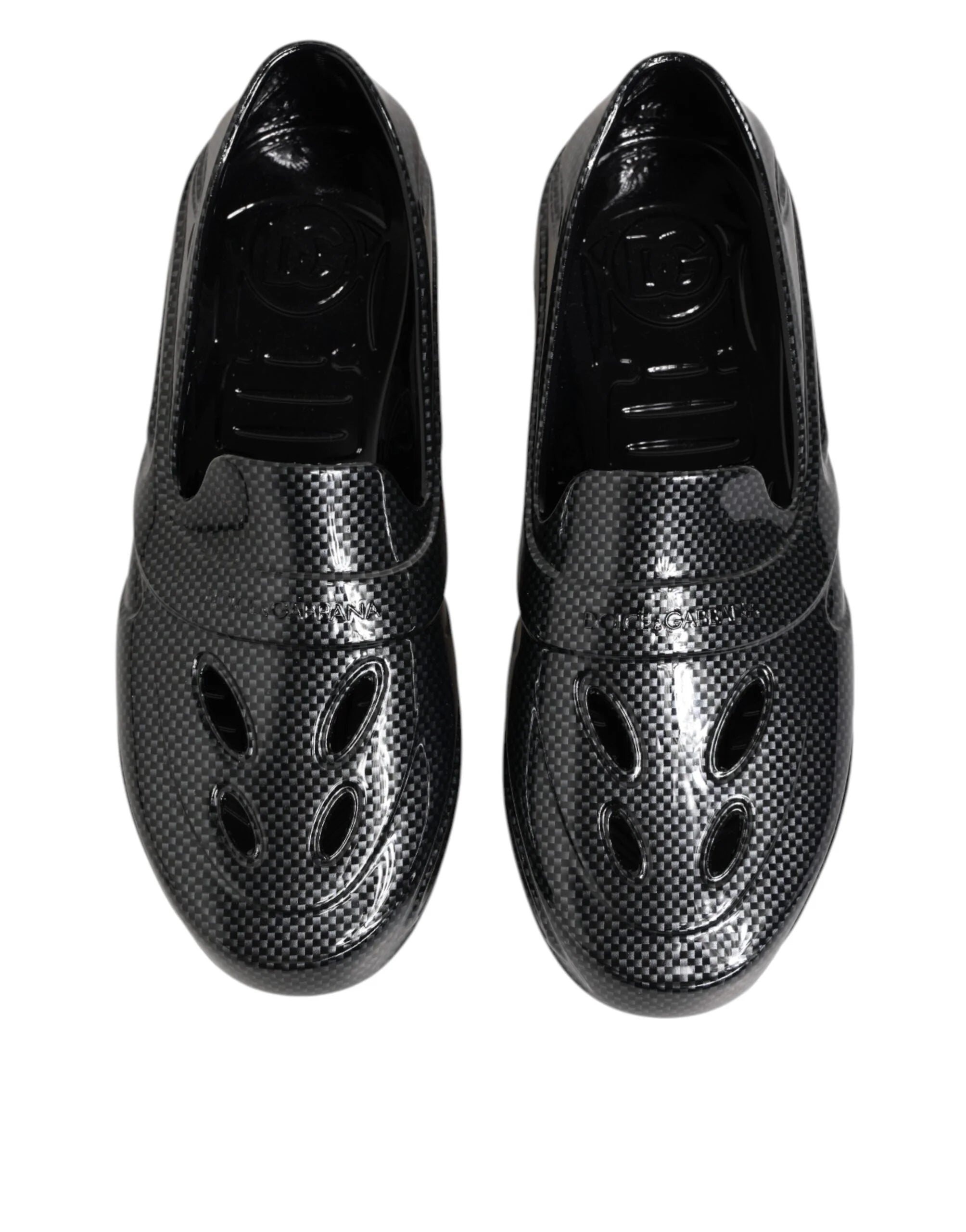 Dolce & Gabbana Black Rubber Slides Low Top Sneakers Shoes - EU44/US11