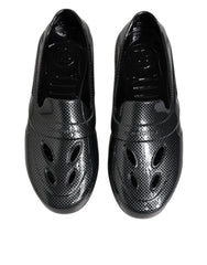 Dolce & Gabbana Black Rubber Slides Low Top Sneakers Shoes - EU44/US11