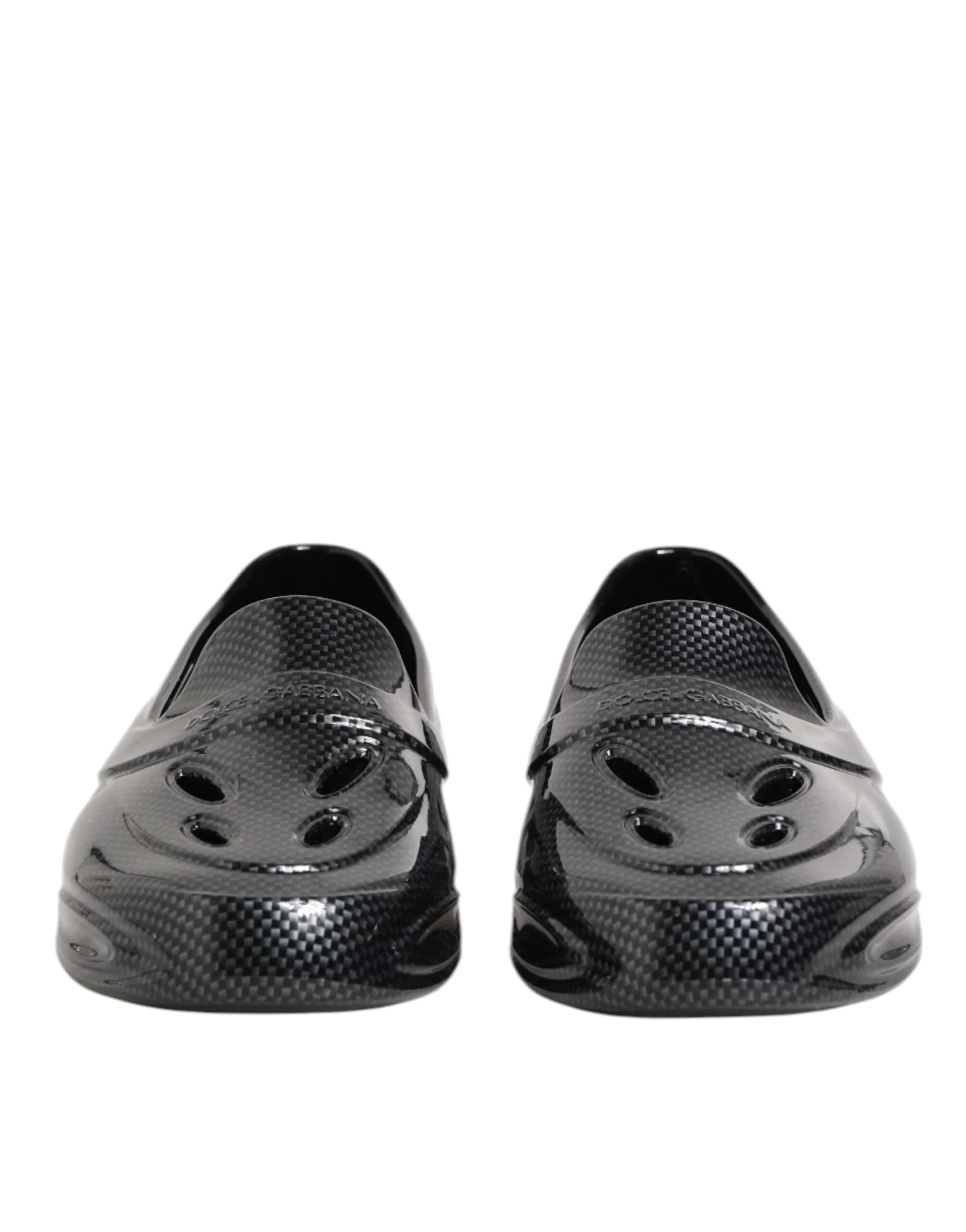 Dolce & Gabbana Black Rubber Slides Low Top Sneakers Shoes - EU44/US11