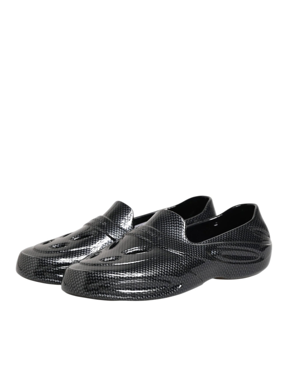 Dolce & Gabbana Black Rubber Slides Low Top Sneakers Shoes - EU44/US11