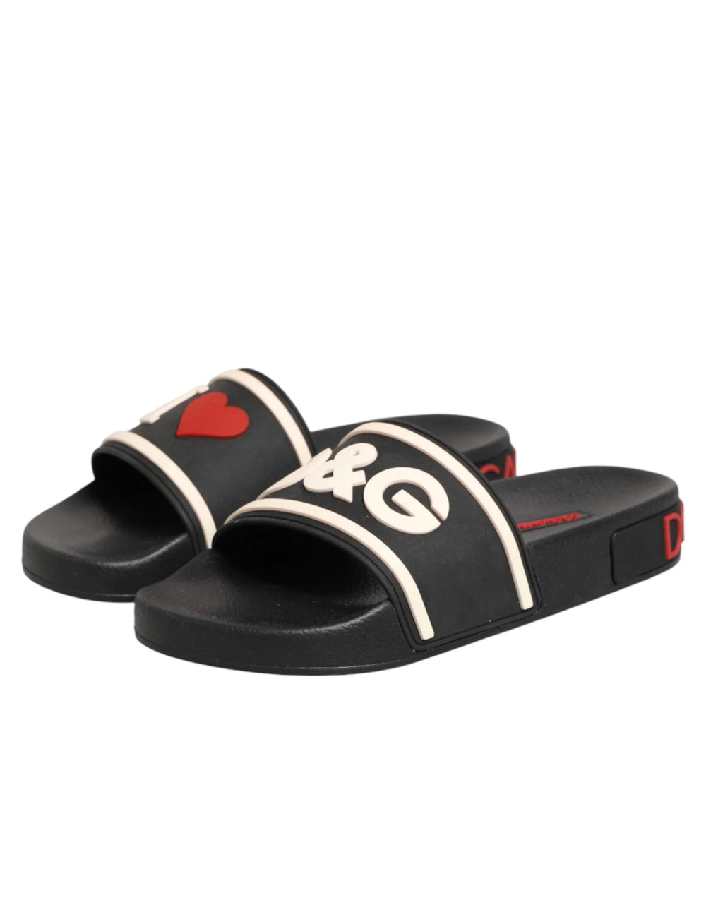 Dolce & Gabbana Black Rubber Slides Sandals Beachwear Shoes - EU35/US4.5 - Sandals