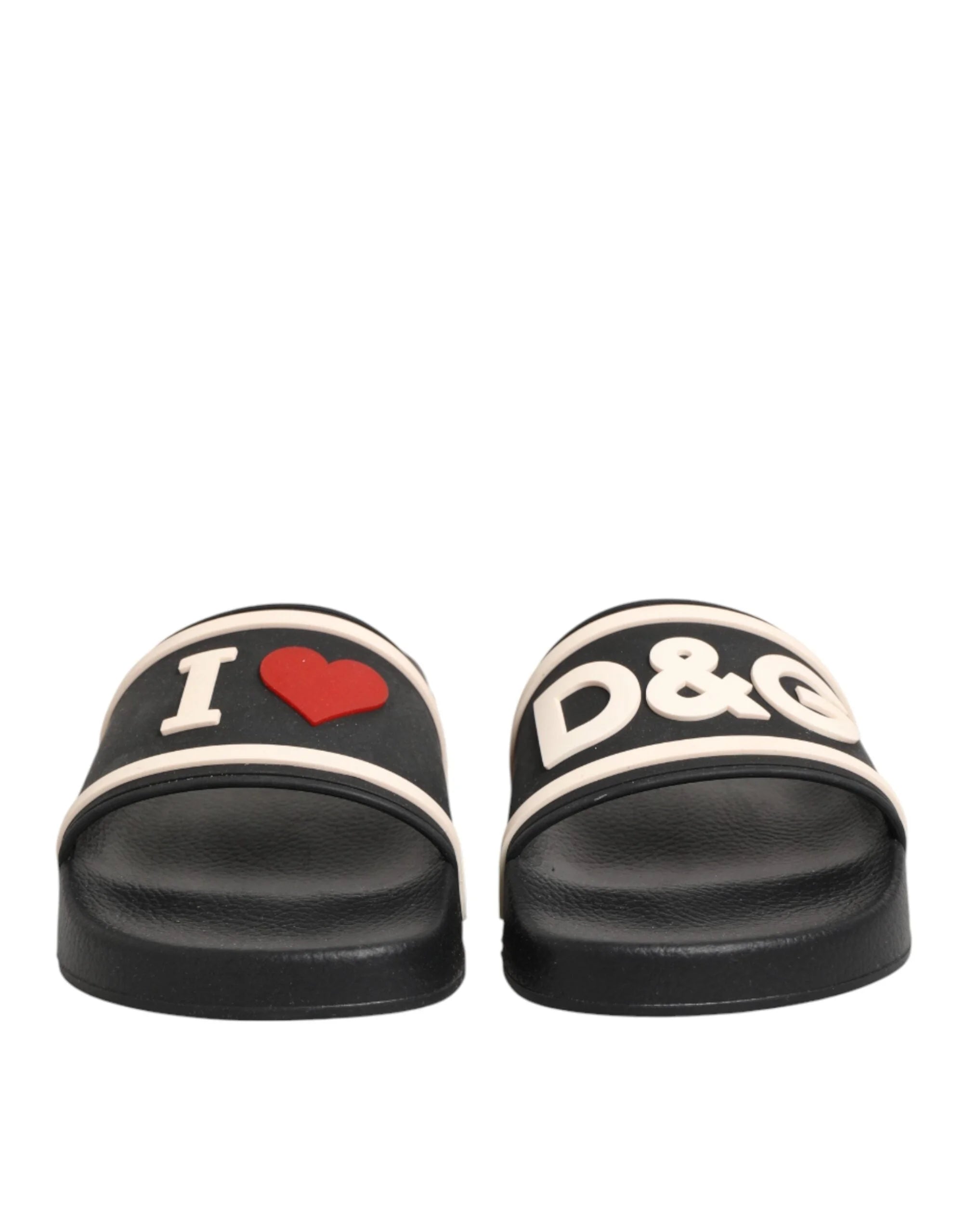 Dolce & Gabbana Black Rubber Slides Sandals Beachwear Shoes - EU35/US4.5 - Sandals