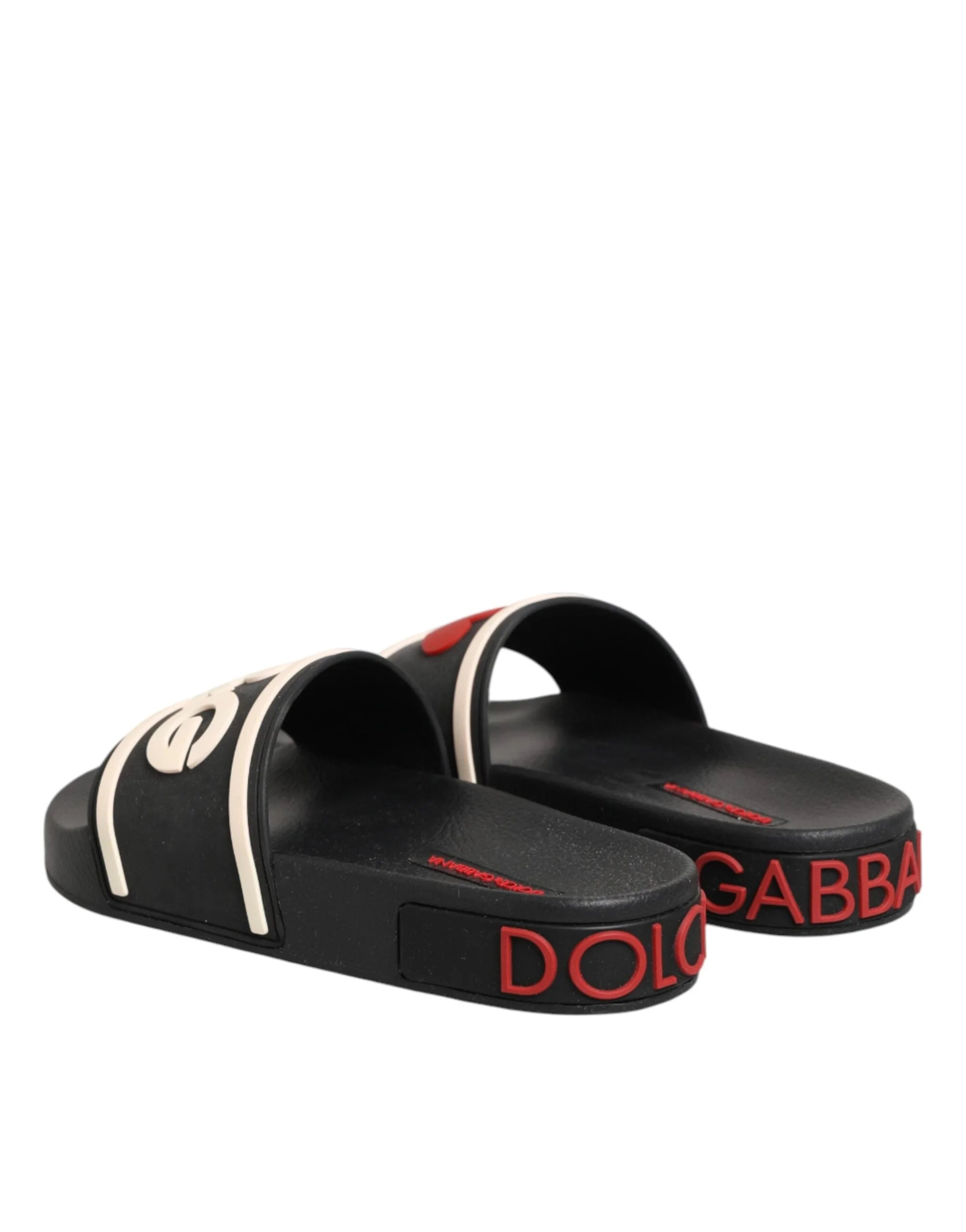 Dolce & Gabbana Black Rubber Slides Sandals Beachwear Shoes - EU35/US4.5 - Sandals