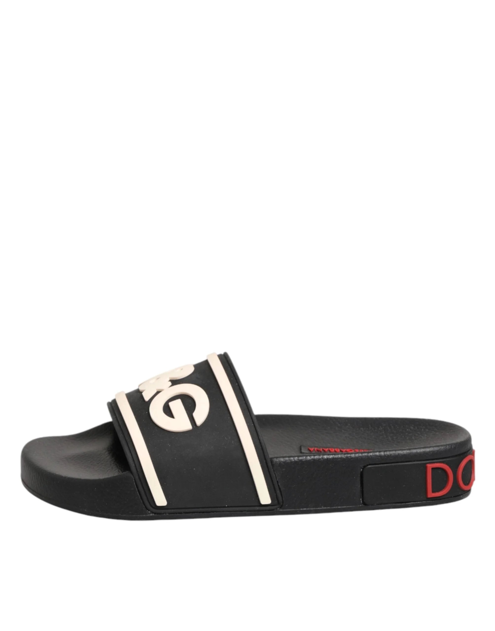 Dolce & Gabbana Black Rubber Slides Sandals Beachwear Shoes - EU35/US4.5 - Sandals