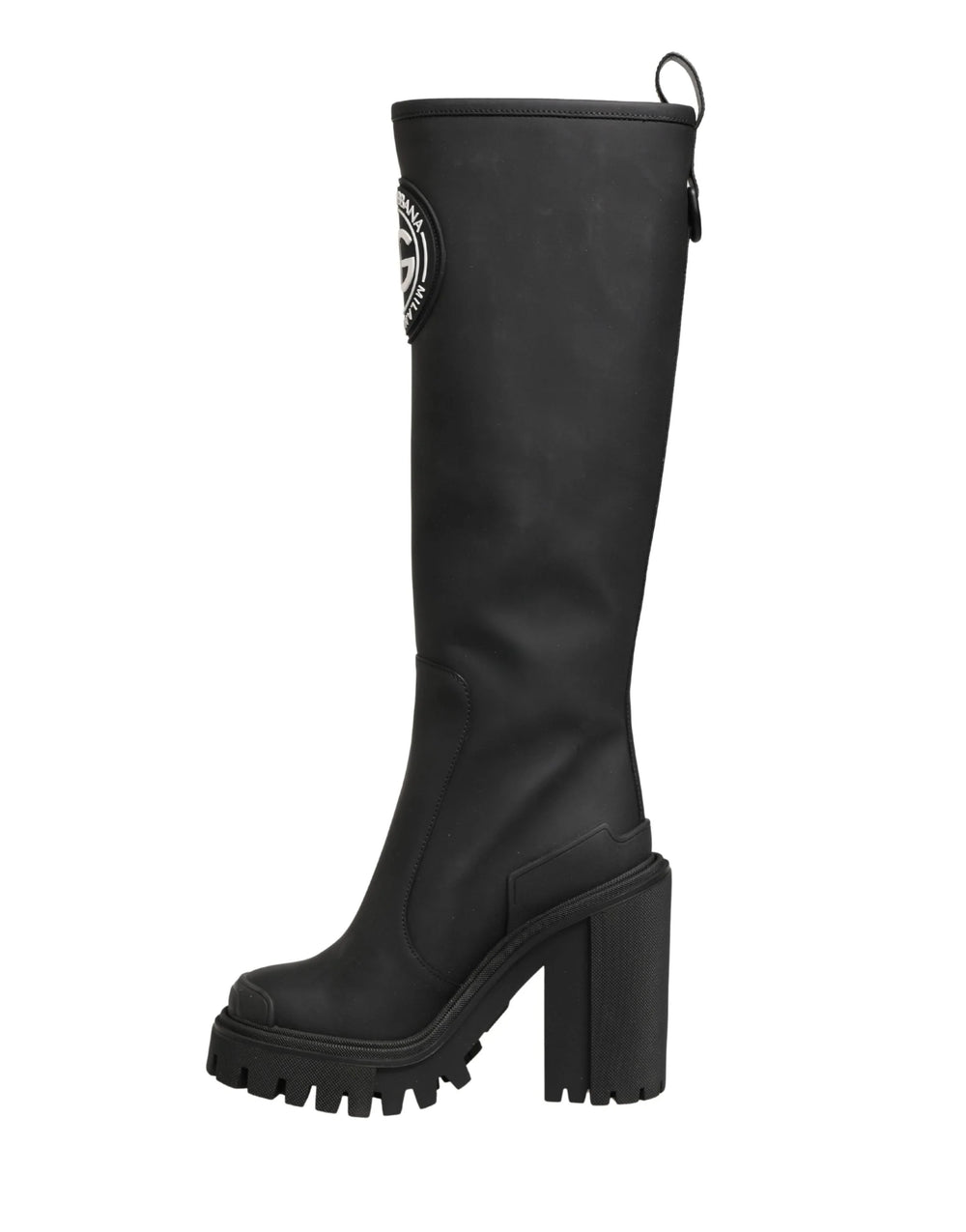 Dolce & Gabbana Black Rubberised Leather High Boots Shoes - EU35/US4.5