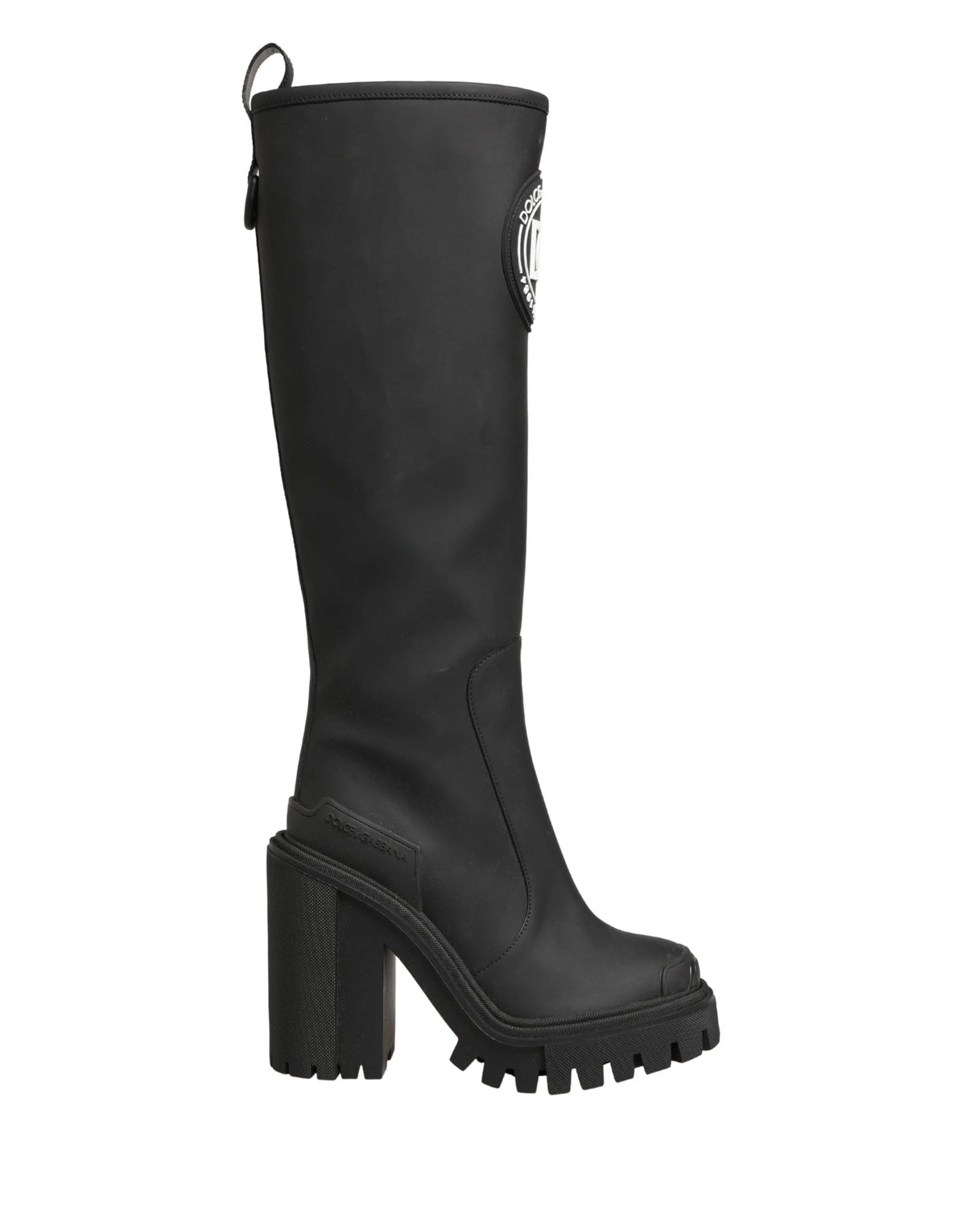 Dolce & Gabbana Black Rubberised Leather High Boots Shoes - EU35/US4.5
